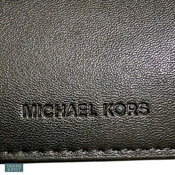 Michael Kors Cooper Billfold Wallet w/ Passcase Black MK Logo Print NWT $178 - Picture 8 of 10